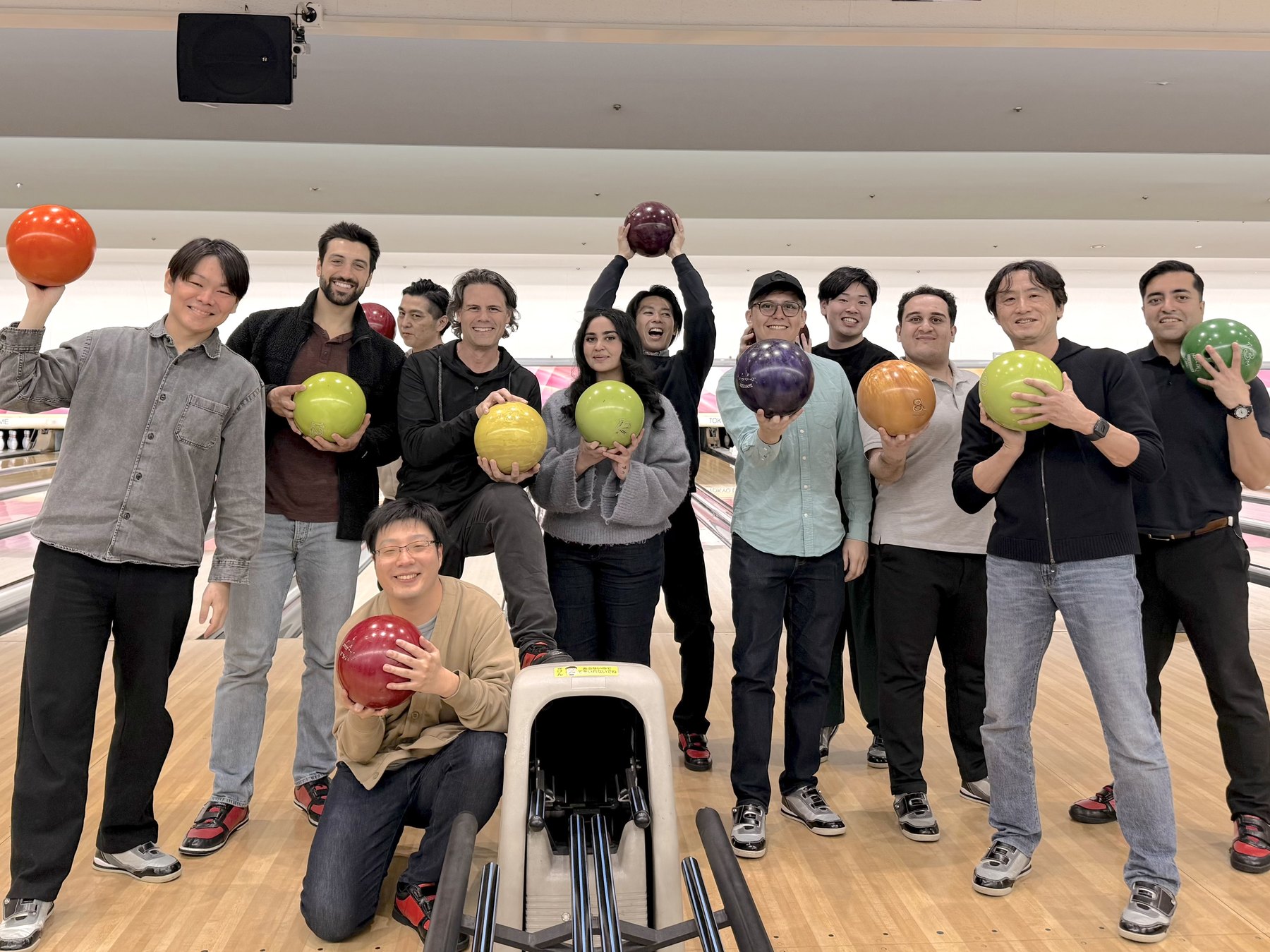 OpenDome founders at a cohort social bowling night